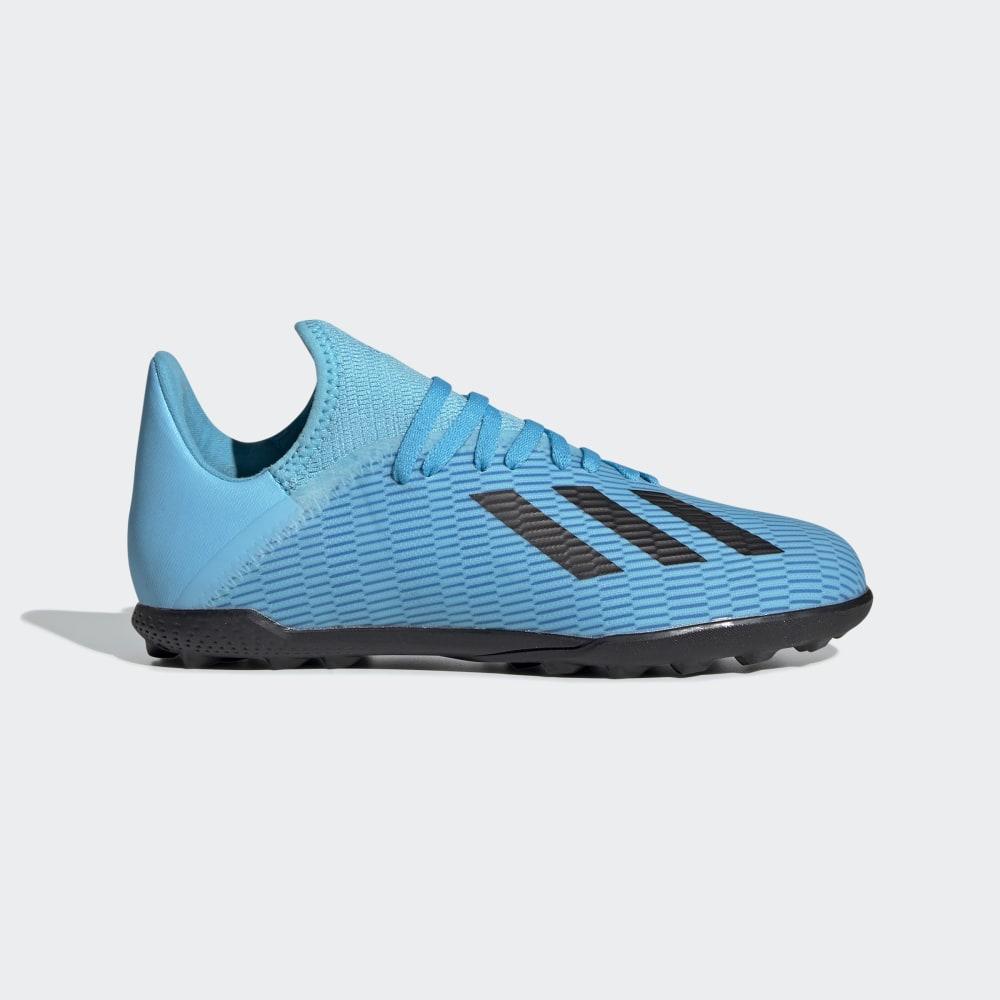 Adidasi Fotbal Adidas X 19.3 Turf Barbati Romania - Albastri Deschis/Negrii/Roz F35357